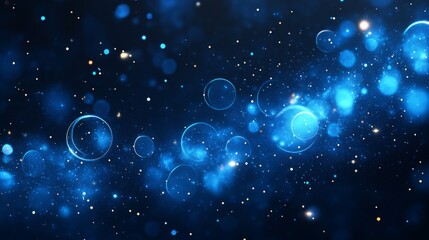 Wall Mural - Blue Cosmic Nebula Background