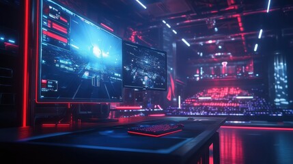 Poster - A vibrant esports competition broadcast on a giant stadium screen