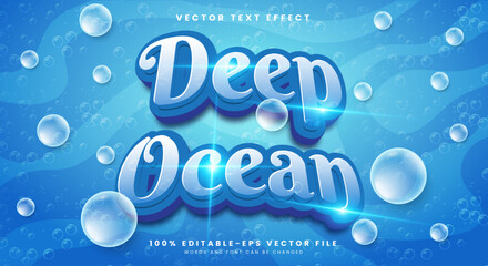 Aufkleber - Deep Ocean editable text effect template Suitable for deep sea background