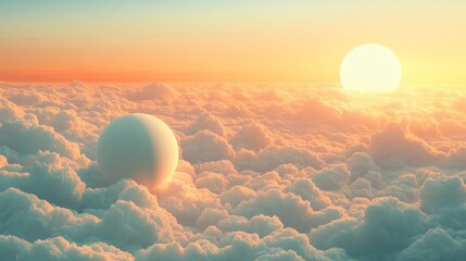 Wall Mural - Surreal Egg-shaped Clouds