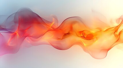 Poster - An abstract wave of vibrant colors blending seamlessly, showcasing shades of orange, red, and delicate pinks. The fluid motion evokes a sense of energy and creativity.