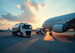 © Galeno - fuel trucks load aircraft airport terminal daily peak hours