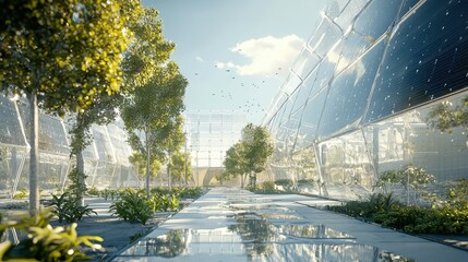 Poster - Innovative clean technologyprofessional network of transparent solar panels in sustainable environments for enhanced energy solutions