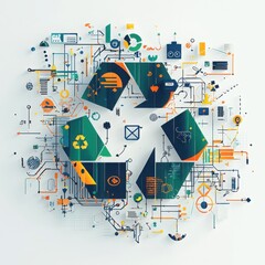 Poster - Innovative recycling processes enhance circular economy in professional environmentsa geometric perspective on sustainability