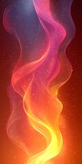 Poster - A vibrant abstract wave of colorful light streams, blending shades of orange, pink, and purple against a dark background, creating a dynamic sense of movement and energy.