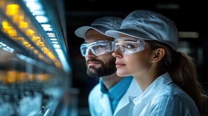 Poster - Scientists observing equipment in laboratory background