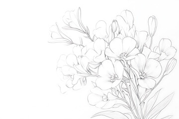  Delicate Floral Line Art Illustration