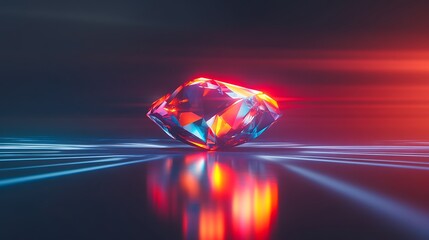 Poster - A glowing holographic logo with smooth, flowing lines, set against a dark, sleek environment