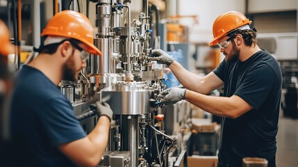 Poster - A team installing customized machinery for a unique production process.