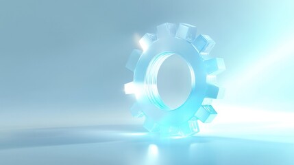 Poster - Transparent gear icon with a glowing effect