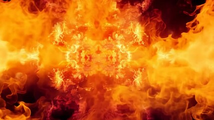 Poster - intense fire explosion with vibrant colors illuminating the surrounding darkness at sunset. generati