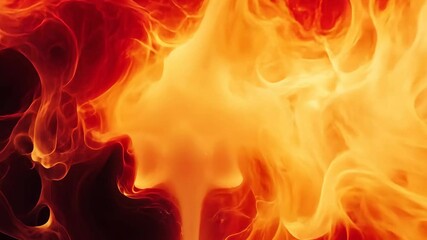 Poster - captivating display of vibrant flames swirling with intense orange and red shades in a mesmerizing v