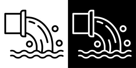 Poster - ofvs761 OutlineFilledVectorSign ofvs - waste water vector icon . isolated transparent . black outline and filled version . AI 10 / EPS / PNG . g12107