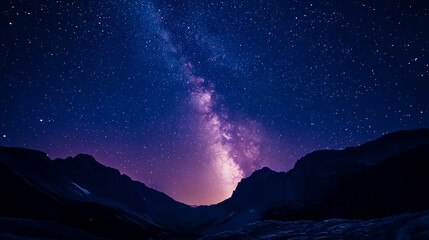 Wall Mural - a view of the milky way galaxy and starfield against a night sky background.