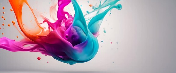 Wall Mural - motion color drop in water ink swirling in colorful ink abstraction fancy dream cloud of ink under w