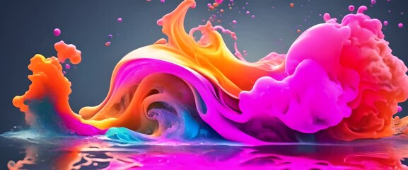 Wall Mural - motion color drop in water ink swirling in colorful ink abstraction fancy dream cloud of ink under w