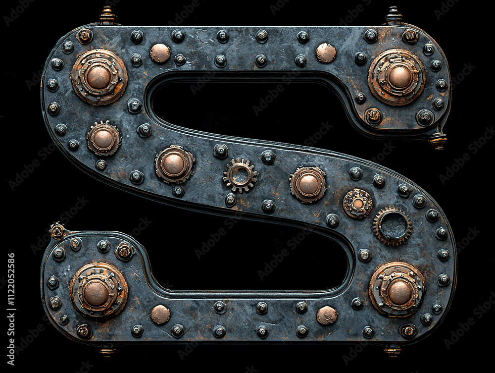steampunk font, letters, alphabet, vintage, mechanical, gears ...