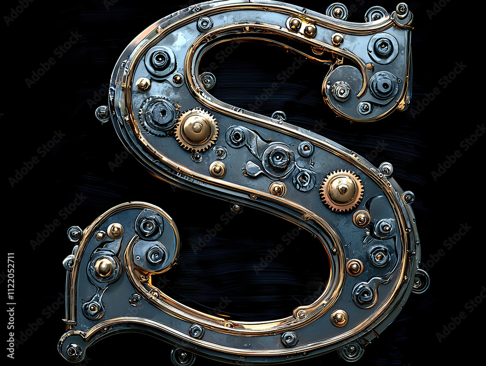 steampunk font, letters, alphabet, vintage, mechanical, gears ...