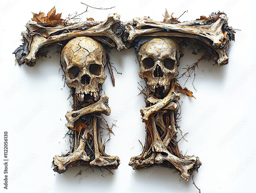 Ilustración de Stock skeleton, bone, anatomy, osteology, skull ...