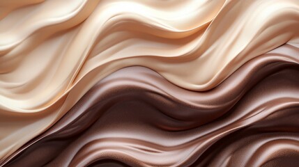 Poster - Swirling waves of mocha hues dance gracefully, showcasing rich textures and a warm palette that invites artistic exploration