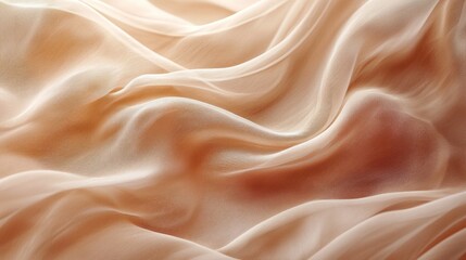 Aufkleber - Delicate fabric in trendy mocha color flows and folds, radiating warmth and tranquility in an artistic display