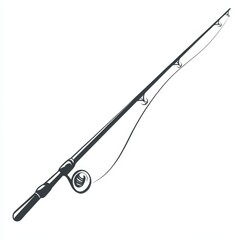 Poster - Flat colored icon of the fishing rod