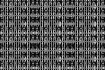 Fototapete - Seamless black code pattern with numbers and geometric letter design for a vintage textile backdrop