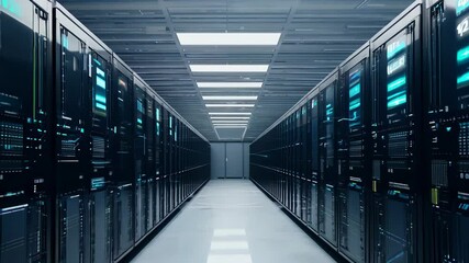 Poster - Exploring the future of technology in a state-of-the-art data center filled with advanced equipment. Generative AI