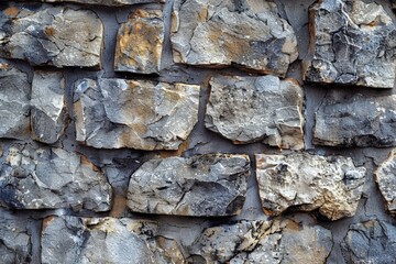 Fototapete - Textured stone wall featuring various shapes and colors in natural hues, creating a rustic and earthy appearance for architectural design elements
