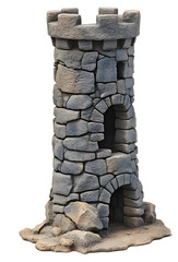 Wall Mural - A tall, crumbling stone tower with a small hole in the side