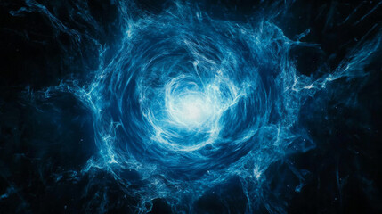 Poster - Neon light lines and swirls, speed motion glow effect. Abstract energy flare trails at night. Magic blue flashes, bright shiny spiral streaks isolated on black background, vector realistic set