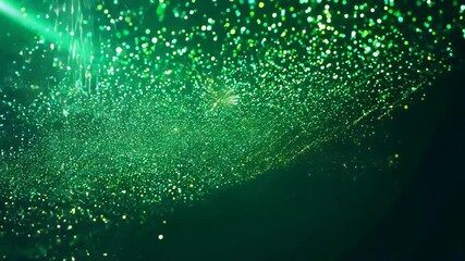 Poster - Mysterious green shimmer dances in the dark, creating a mesmerizing atmosphere of intrigue and enchantment. Generative AI