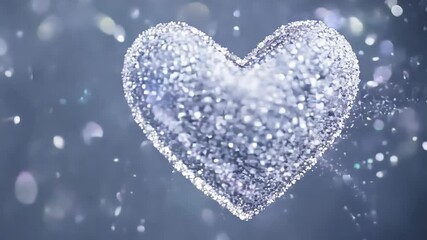 Poster - Sparkling heart shape glimmers in a dreamy backdrop creating a magical atmosphere for romantic moments. Generative AI