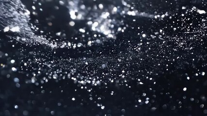 Poster - Sparkling particles dance in the darkness, creating a mesmerizing display of light and motion. Generative AI