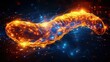 © aicandy - A vibrant, digitally enhanced image depicting an abstract, glowing shape with dynamic lights and intricate textures resembling biological structures