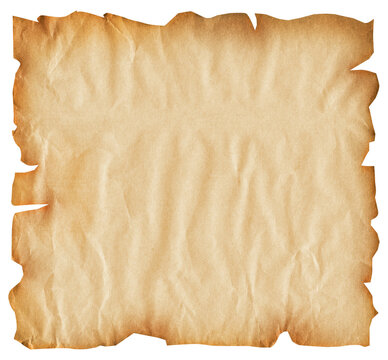 treasure map, paper scroll template, vintage, isolated, extracted on transparent background, png file