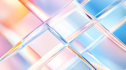 Poster - Shimmering Reflections Create a Colorful Dance of Light in a Vibrant Glass Composition