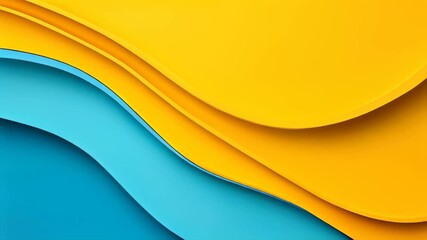 Poster - Vibrant Waves of Color Flowing in Harmony With Shades of Blue and Yellow