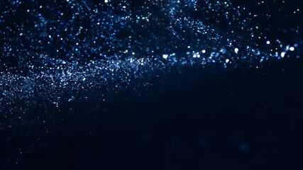 Poster - Discovering the beauty of swirling blue particles in a mystical night setting filled with magic and wonder. Generative AI