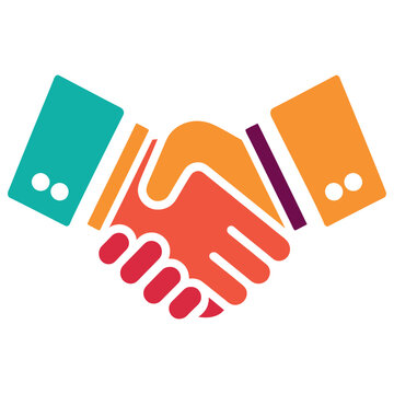 Handshake vector icon, Business agreement handshake on white background