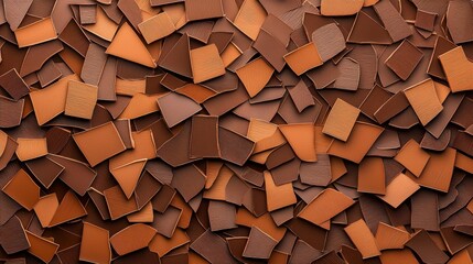 Poster - A detailed pattern of textured brown mocha mousse warm earthy tones tiles creates an abstract background ideal for various design projects and artistic applications.