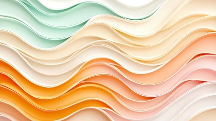 Poster - A stunning abstract artwork featuring flowing waves of pastel colors, creating a serene and captivating visual effect for design projects.