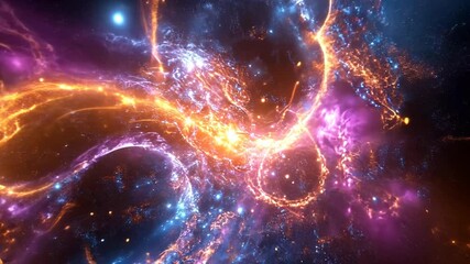 Wall Mural - Vibrant cosmic landscape illustrating swirling galaxies, bright stars, and colorful nebulas in deep space setting