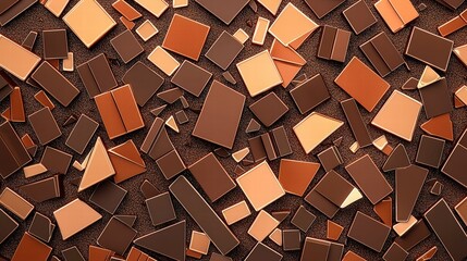 Poster - A vibrant abstract background composed of various shapes and shades of brown mocha mousse, creating a visually engaging and dynamic texture for artistic projects.