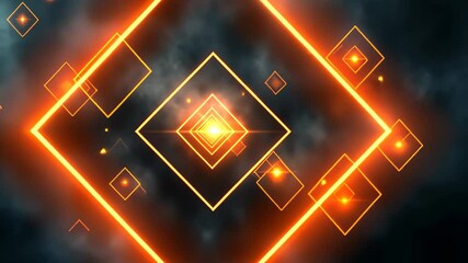 Poster - Vibrant geometric shapes pulse with energy in a mesmerizing cosmic display of light and color. Generative AI