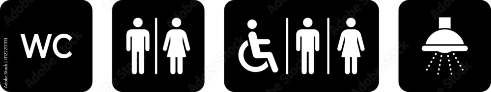 Washroom signs. Printable sticker of toilet symbol sign with woman wc ...