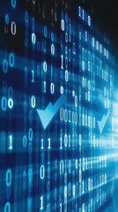 Poster - Digital Transformation Represented by Upward Arrows and Binary Code Signifying Growth and Progress