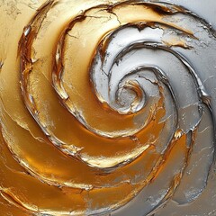 Poster - Dynamic metallic swirl artwork digital creation abstract concept modern art environment close-up viewpoint