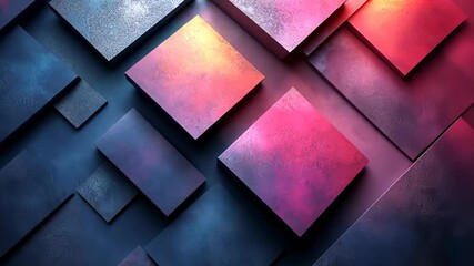 Poster - Dynamic geometric patterns create a stunning visual experience in a modern artistic space with vibrant colors. Generative AI