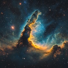 Wall Mural - cosmic nebula formation deep space astrophotography celestial environment wide angle view galactic c